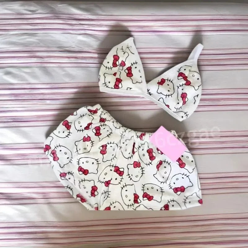 Conjunto de Pijama en Felpa - Modelos de Hello Kitty y Spiderman