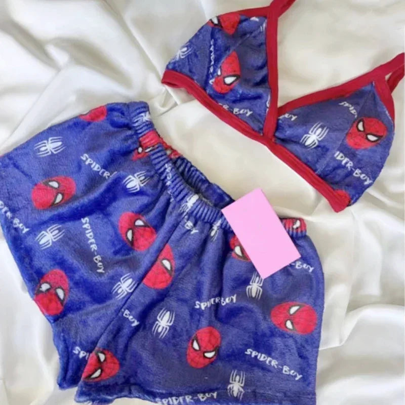 Conjunto de Pijama en Felpa - Modelos de Hello Kitty y Spiderman