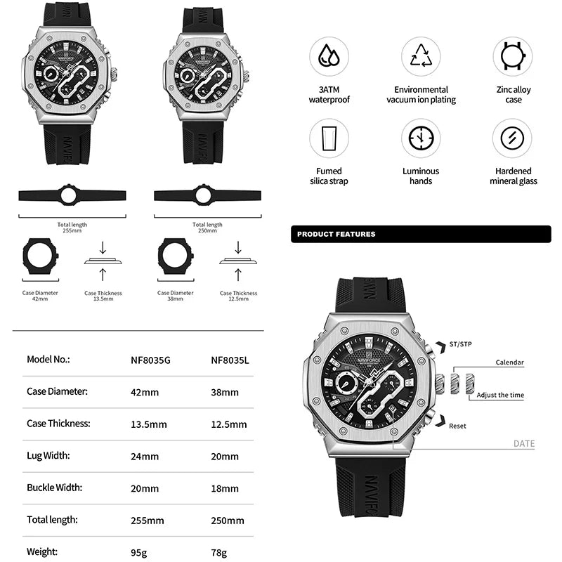 Reloj Deportivo Naviforce - Durabilidad y Diseño Funcional
