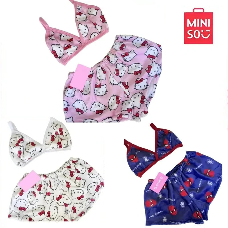 Conjunto de Pijama en Felpa - Modelos de Hello Kitty y Spiderman