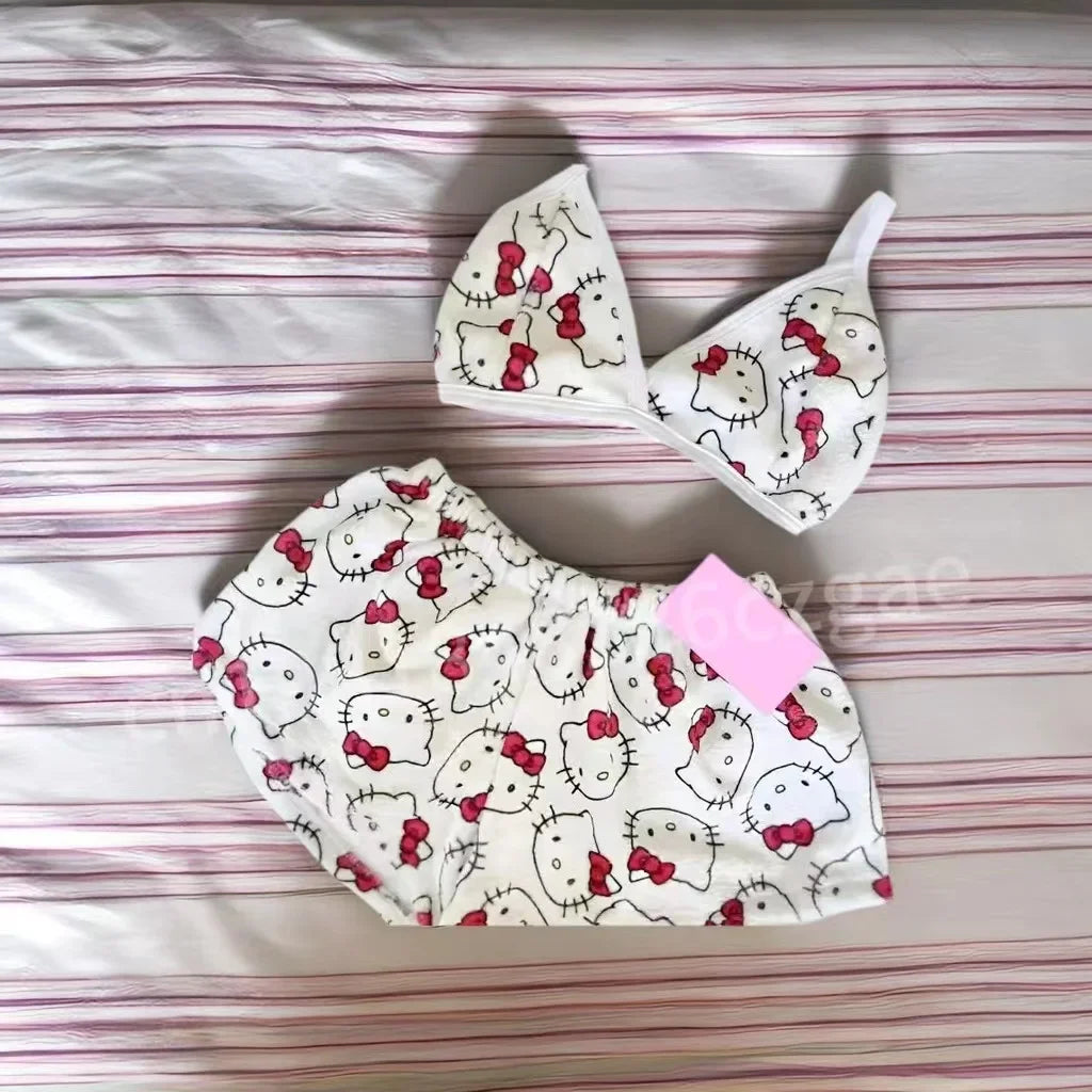 Conjunto de Pijama en Felpa - Modelos de Hello Kitty y Spiderman