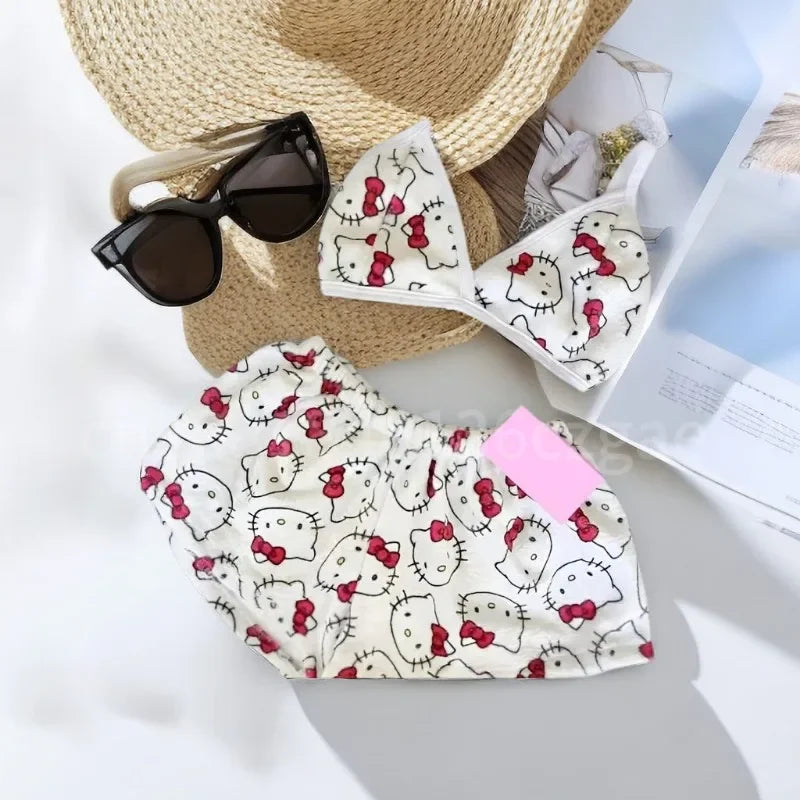 Conjunto de Pijama en Felpa - Modelos de Hello Kitty y Spiderman