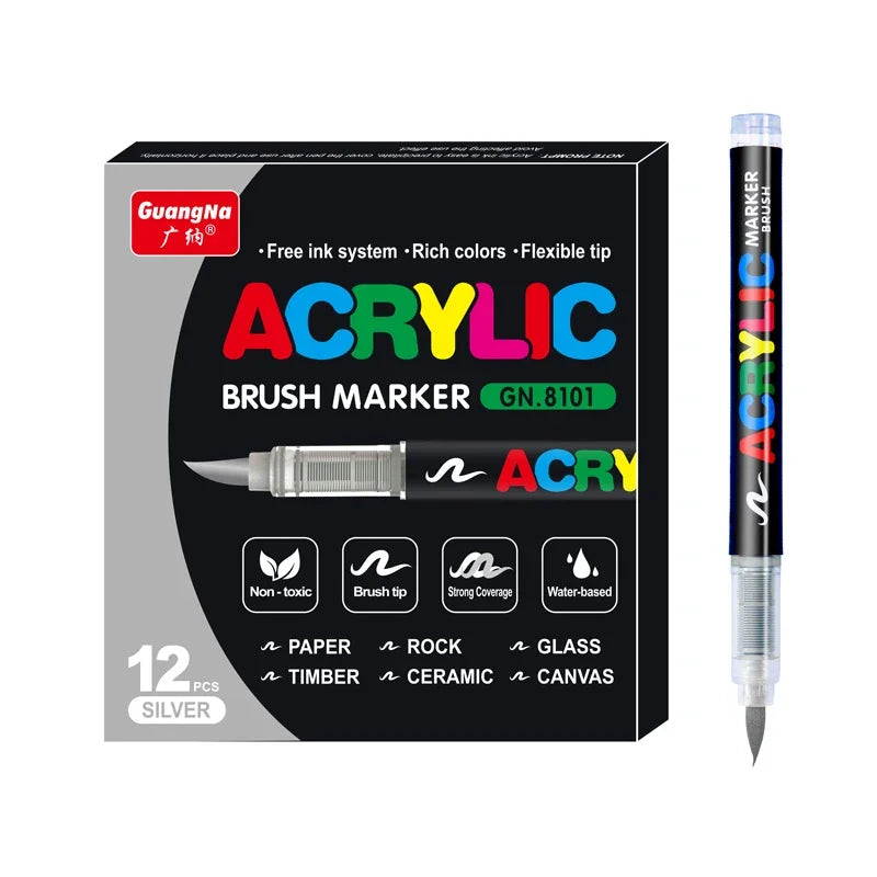 Set de Marcadores Acrílicos - 24/36 Colores Vibrantes para Crear Sin Límites