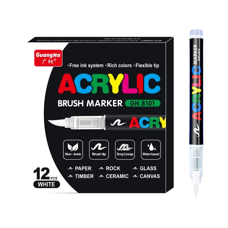 Set de Marcadores Acrílicos - 24/36 Colores Vibrantes para Crear Sin Límites