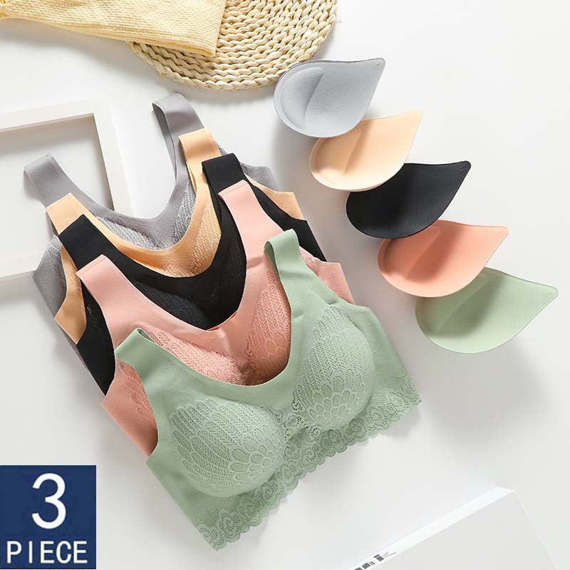 π Pack de 3 Sujetadores de Encaje sin Aros: Comodidad y Elegancia en tu Ropa Interior π