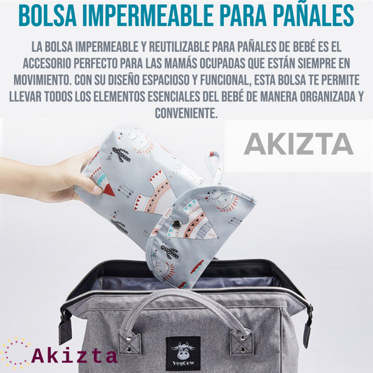 Bolsa impermeable y reutilizable para pañales de bebé