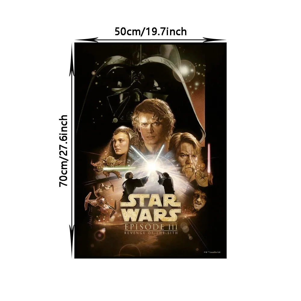 Póster de Star Wars Episodio III: La Venganza de los Sith - Tela de Algodón de Alta Calidad 50x70 cm