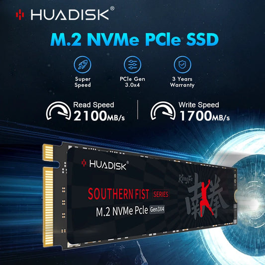 SSD M.2 NVMe PCIe 3.0 HUADISK Southern Fist 2100MB/s – 128GB a 1TB | Garantía 3 años