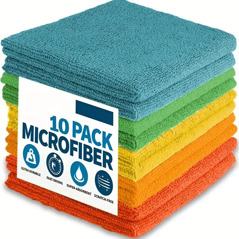 Toallas de Microfibra Premium – Pack Multifuncional (Limpieza, Cocina, Auto, Deporte)