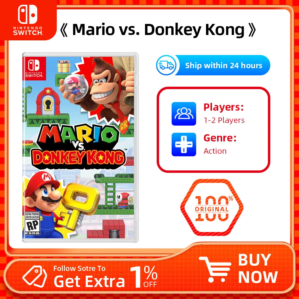 Mario vs Donkey Kong Nintendo Switch | Juego de Acción Original 1-2 Jugadores