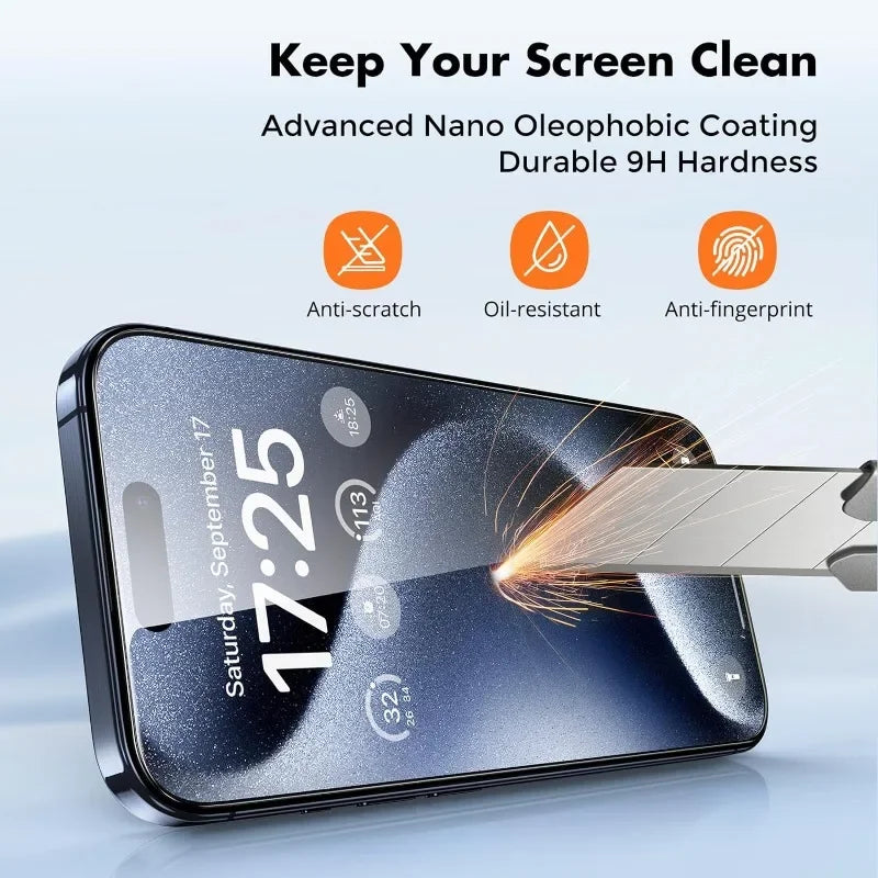 Protector de Pantalla de Alta Dureza (9H) para iPhone - Pack de 5 Unidades