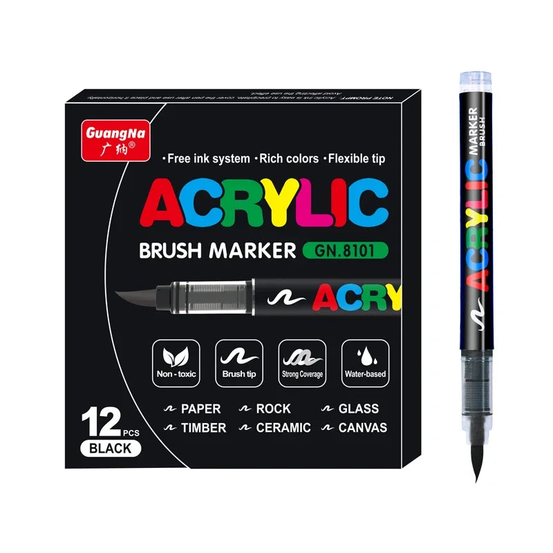Set de Marcadores Acrílicos - 24/36 Colores Vibrantes para Crear Sin Límites