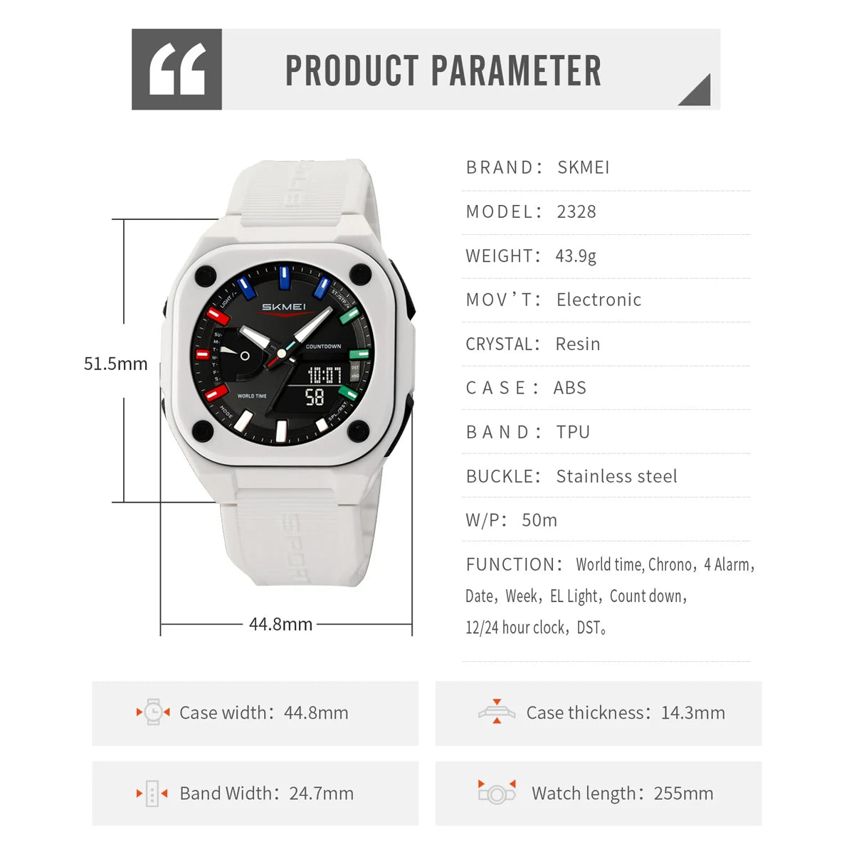 Reloj SKMEI 2328 - Diseño Deportivo y Multifuncional
