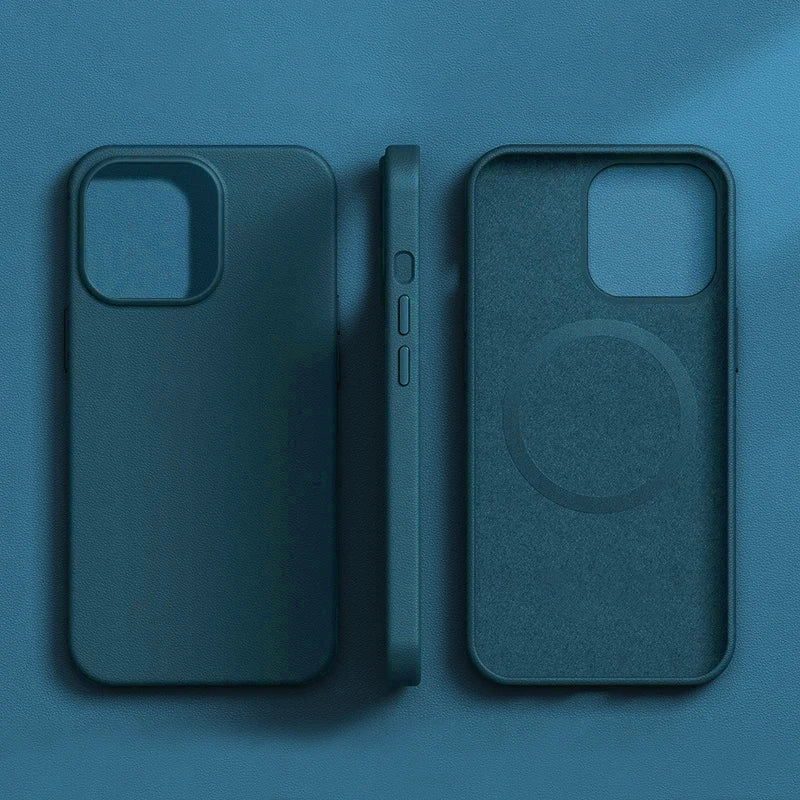 Funda de Cuero Genuino Compatible con MagSafe para iPhone 15 y 16